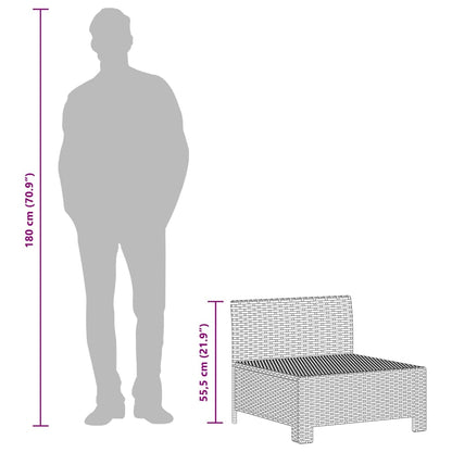 vidaXL Salon de jardin 4 pcs avec coussins Gris Résine tressée