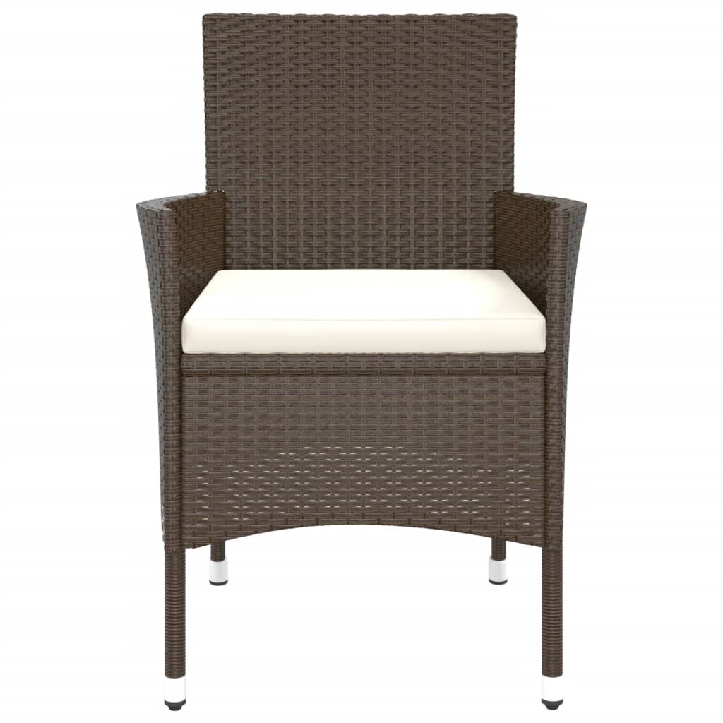 vidaXL Chaises de jardin avec coussins 2 pcs Marron résine tressée