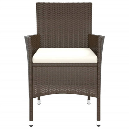 vidaXL Chaises de jardin avec coussins 2 pcs Marron résine tressée