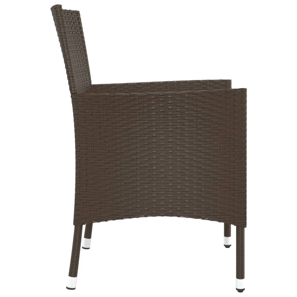 vidaXL Chaises de jardin avec coussins 2 pcs Marron résine tressée