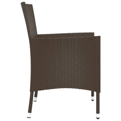 vidaXL Chaises de jardin avec coussins 2 pcs Marron résine tressée