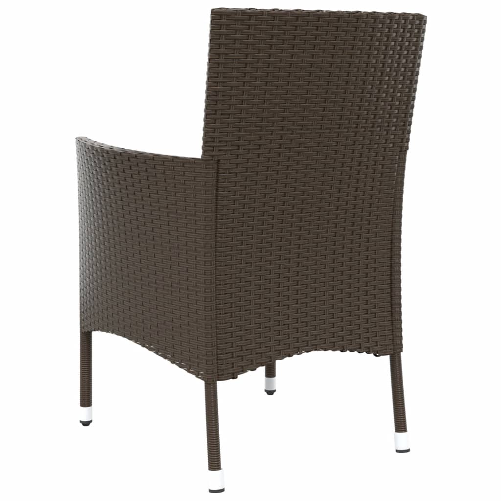 vidaXL Chaises de jardin avec coussins 2 pcs Marron résine tressée