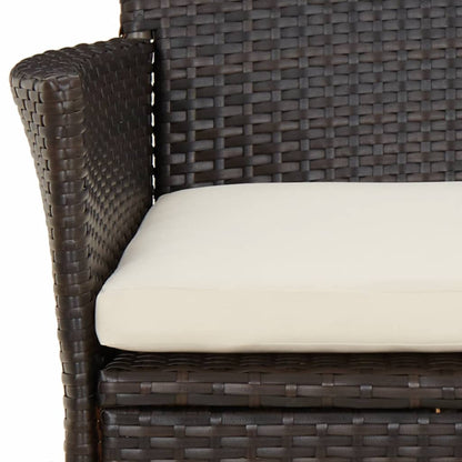 vidaXL Chaises de jardin avec coussins 2 pcs Marron résine tressée