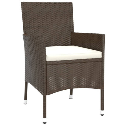 vidaXL Chaises de jardin avec coussins 4 pcs Marron Résine tressée