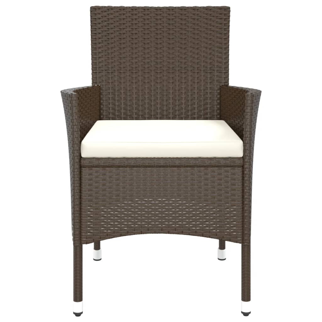 vidaXL Chaises de jardin avec coussins 4 pcs Marron Résine tressée