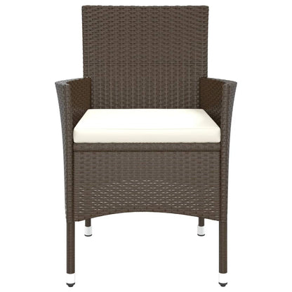 vidaXL Chaises de jardin avec coussins 4 pcs Marron Résine tressée