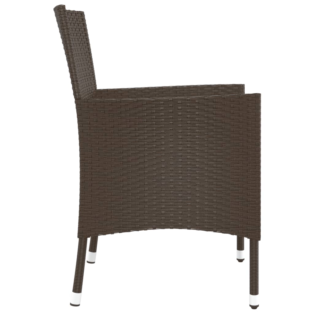 vidaXL Chaises de jardin avec coussins 4 pcs Marron Résine tressée