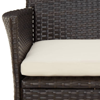 vidaXL Chaises de jardin avec coussins 4 pcs Marron Résine tressée