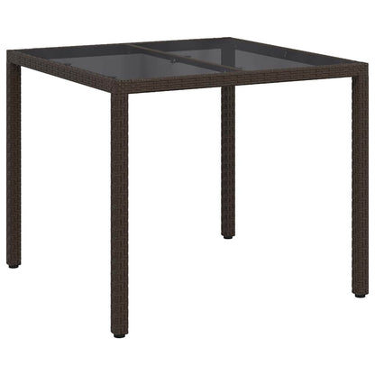 vidaXL Gartentisch Braun 90 x 90 x 75 cm Poly-Rattan