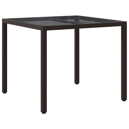 vidaXL Gartentisch Braun 90 x 90 x 75 cm Poly-Rattan