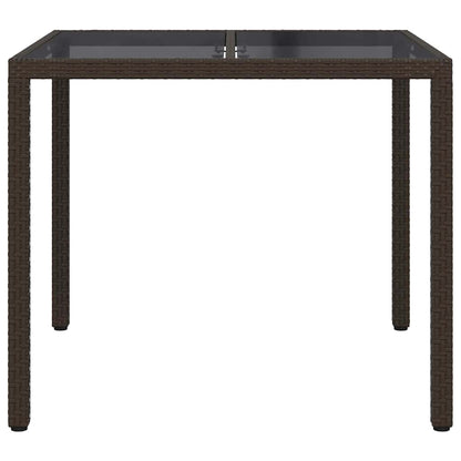 vidaXL Gartentisch Braun 90 x 90 x 75 cm Poly-Rattan