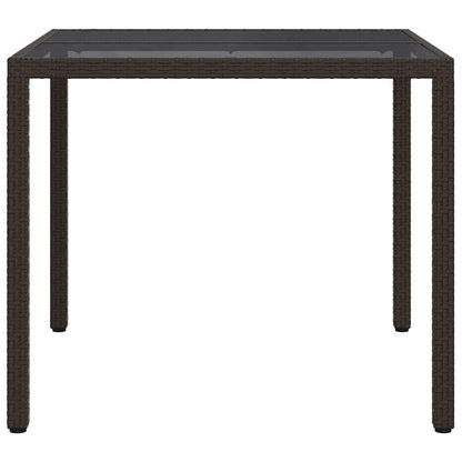 vidaXL Gartentisch Braun 90 x 90 x 75 cm Poly-Rattan