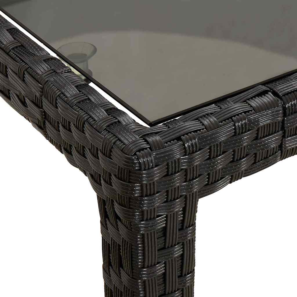 vidaXL Gartentisch Schwarz 90 x 90 x 75 cm Poly-Rattan