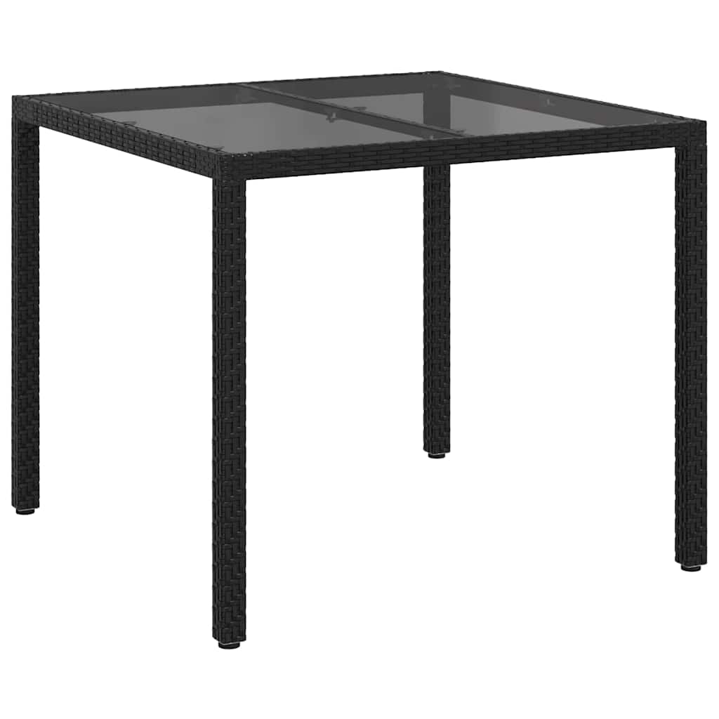 vidaXL Gartentisch Schwarz 90 x 90 x 75 cm Poly-Rattan