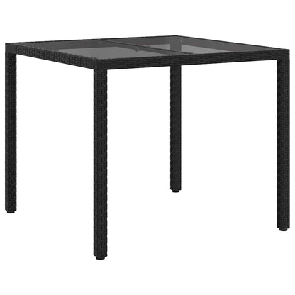vidaXL Gartentisch Schwarz 90 x 90 x 75 cm Poly-Rattan