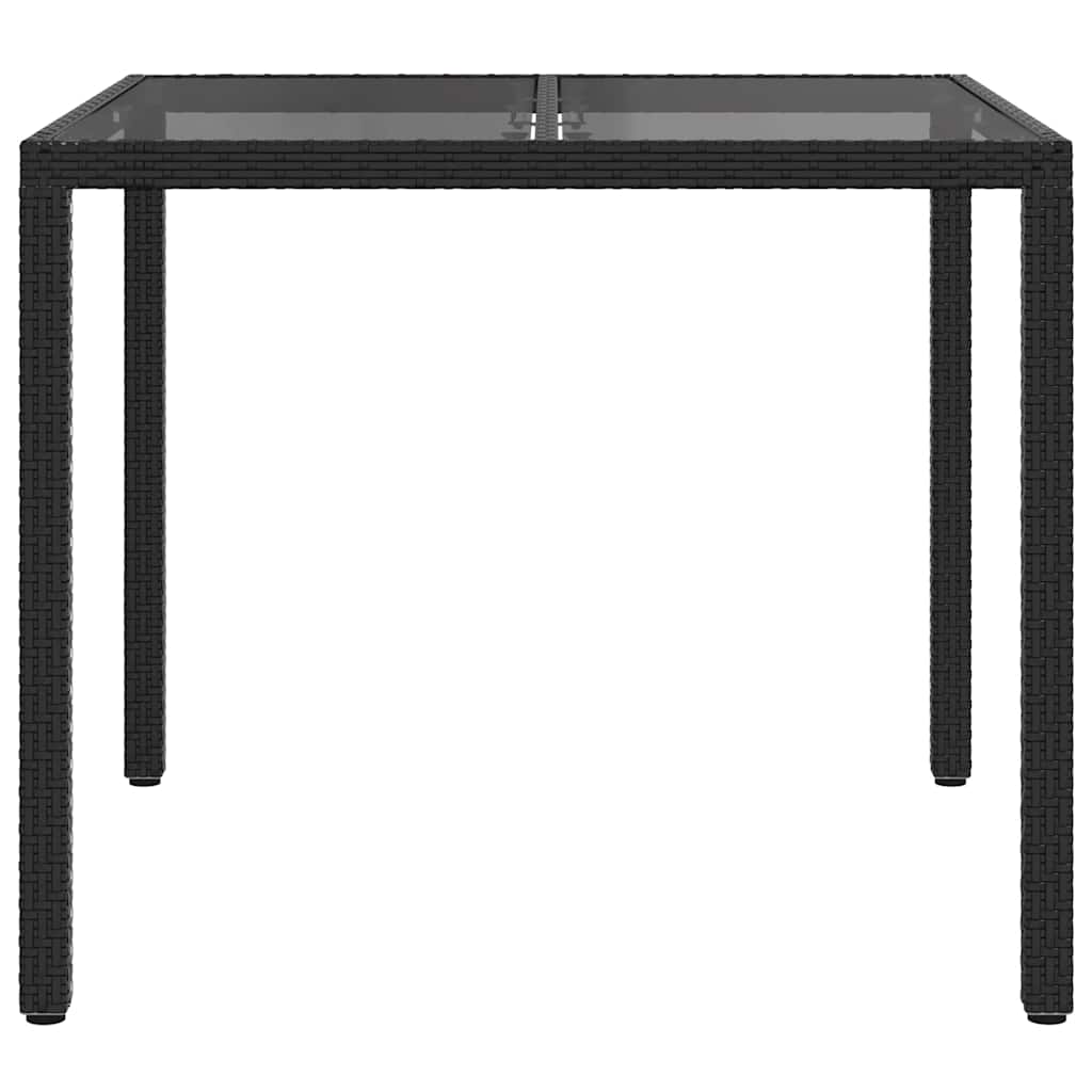 vidaXL Gartentisch Schwarz 90 x 90 x 75 cm Poly-Rattan