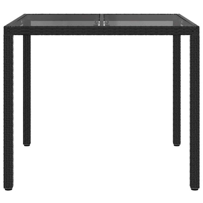 vidaXL Gartentisch Schwarz 90 x 90 x 75 cm Poly-Rattan
