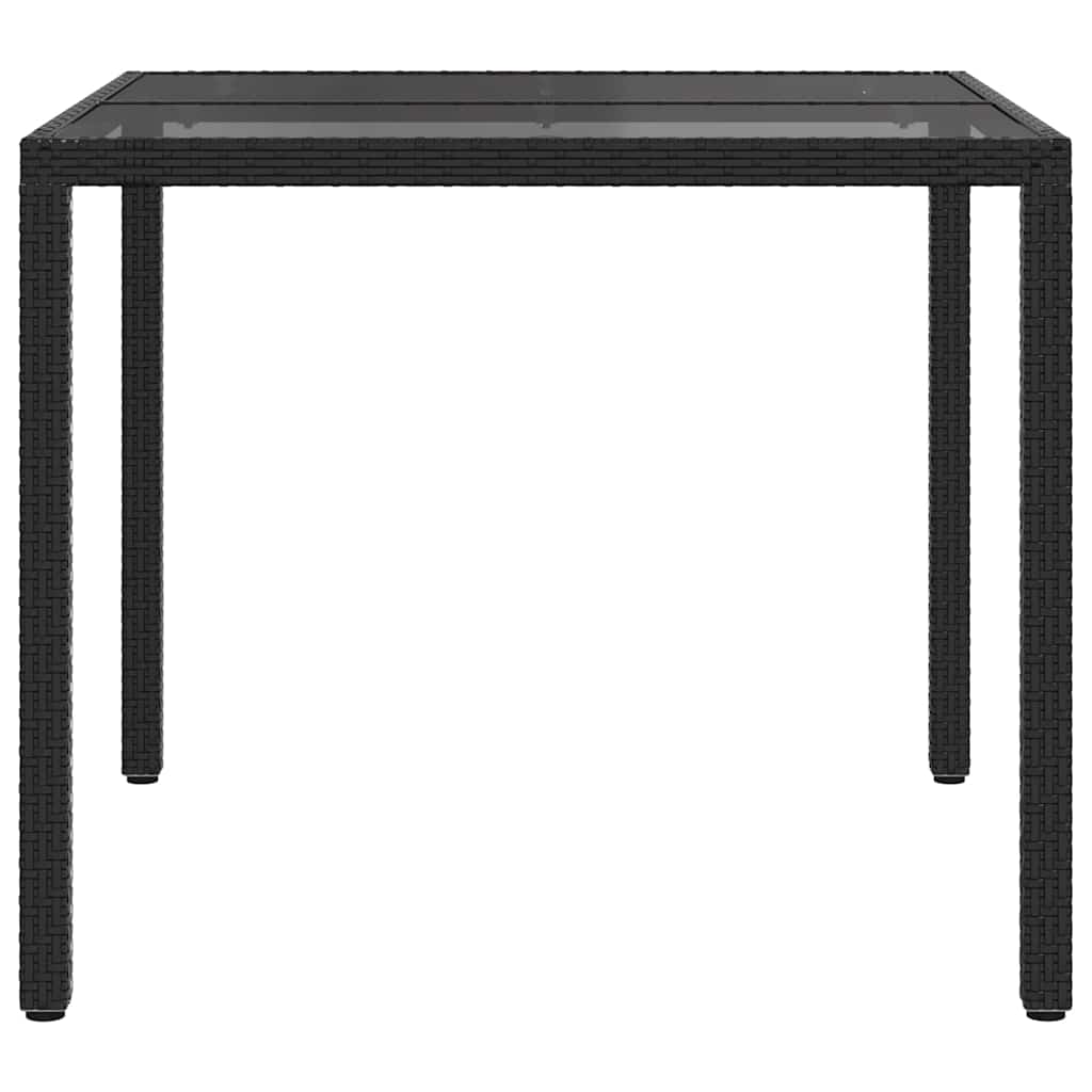 vidaXL Gartentisch Schwarz 90 x 90 x 75 cm Poly-Rattan