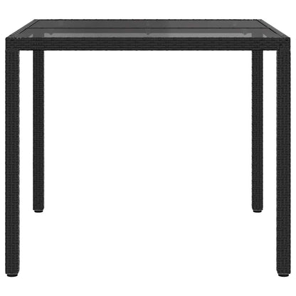 vidaXL Gartentisch Schwarz 90 x 90 x 75 cm Poly-Rattan