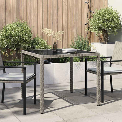 vidaXL Gartentisch Grau 90 x 90 x 75 cm Poly-Rattan