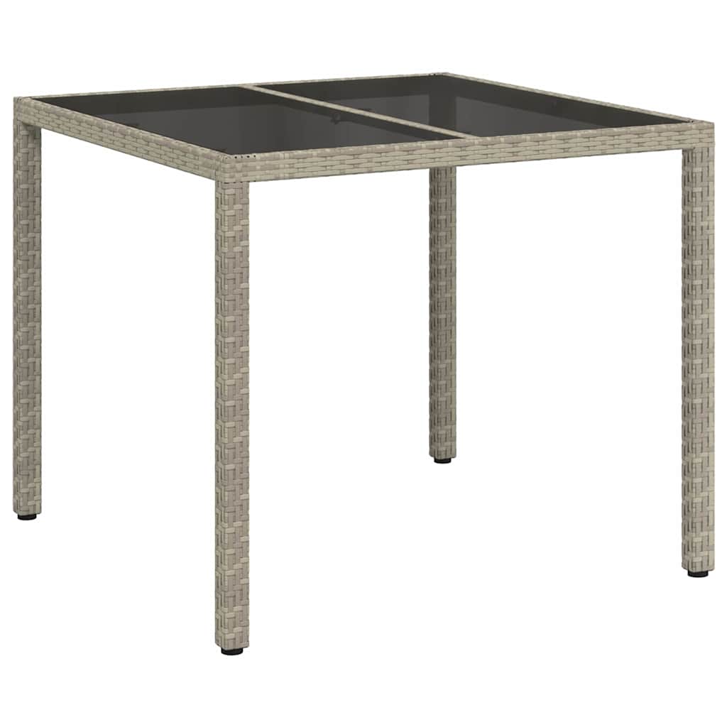 vidaXL Gartentisch Grau 90 x 90 x 75 cm Poly-Rattan