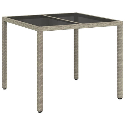 vidaXL Gartentisch Grau 90 x 90 x 75 cm Poly-Rattan