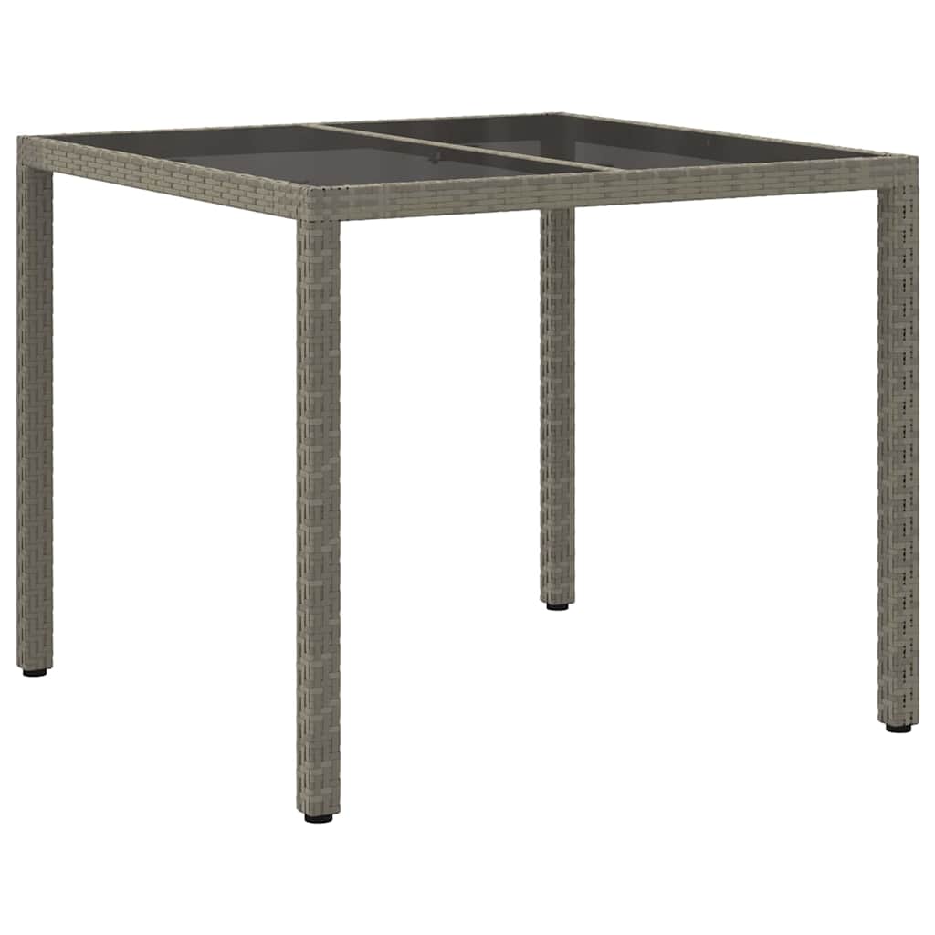 vidaXL Gartentisch Grau 90 x 90 x 75 cm Poly-Rattan