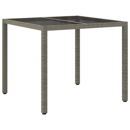 vidaXL Gartentisch Grau 90 x 90 x 75 cm Poly-Rattan