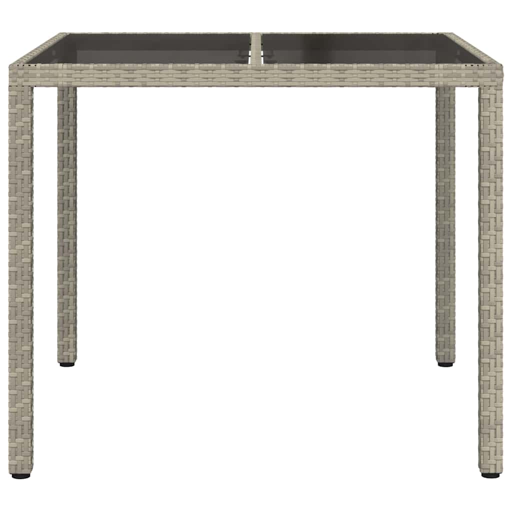 vidaXL Gartentisch Grau 90 x 90 x 75 cm Poly-Rattan