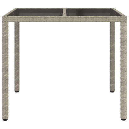 vidaXL Gartentisch Grau 90 x 90 x 75 cm Poly-Rattan