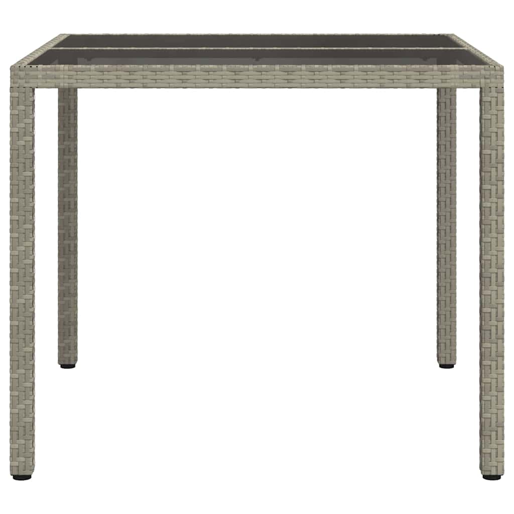 vidaXL Gartentisch Grau 90 x 90 x 75 cm Poly-Rattan