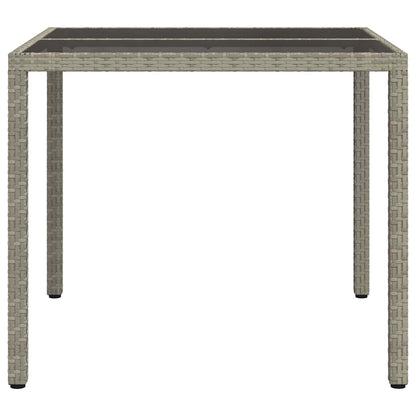 vidaXL Gartentisch Grau 90 x 90 x 75 cm Poly-Rattan