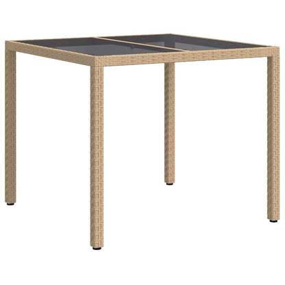 vidaXL Gartentisch Beige 90 x 90 x 75 cm Poly-Rattan
