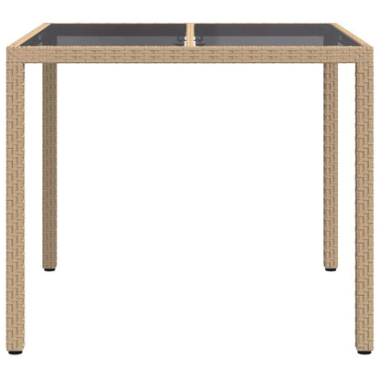 vidaXL Gartentisch Beige 90 x 90 x 75 cm Poly-Rattan