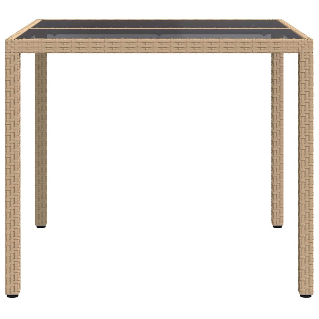 vidaXL Gartentisch Beige 90 x 90 x 75 cm Poly-Rattan