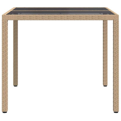 vidaXL Gartentisch Beige 90 x 90 x 75 cm Poly-Rattan
