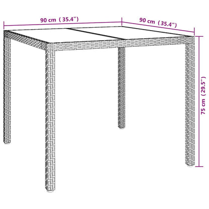 vidaXL Gartentisch Beige 90 x 90 x 75 cm Poly-Rattan