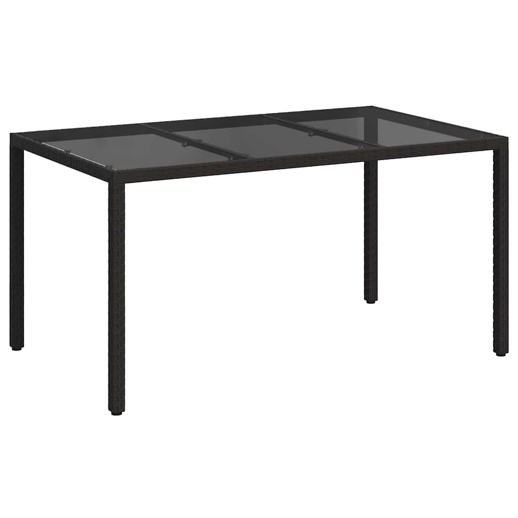 Gartentisch Schwarz 150 x 90 x 75 cm Poly-Rattan