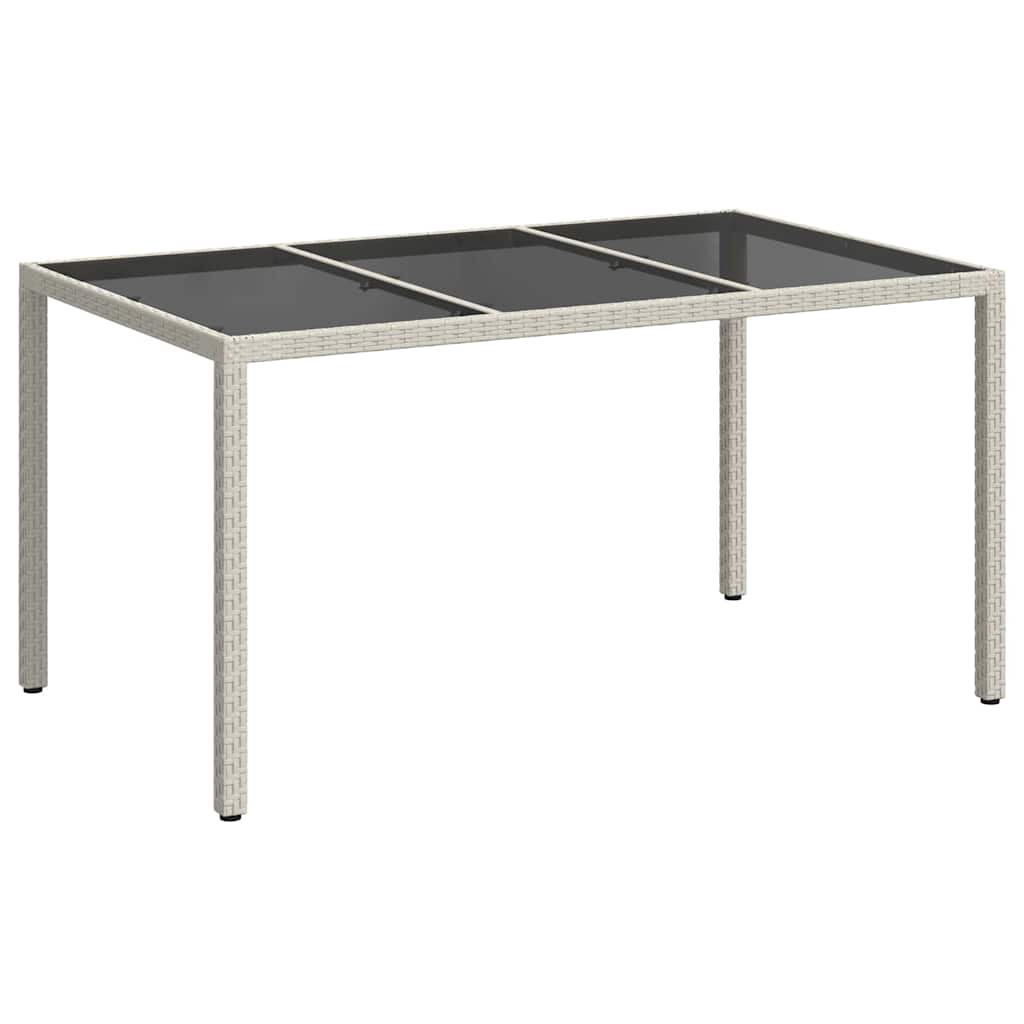 vidaXL Gartentisch Weiß 150 x 90 x 75 cm Poly-Rattan