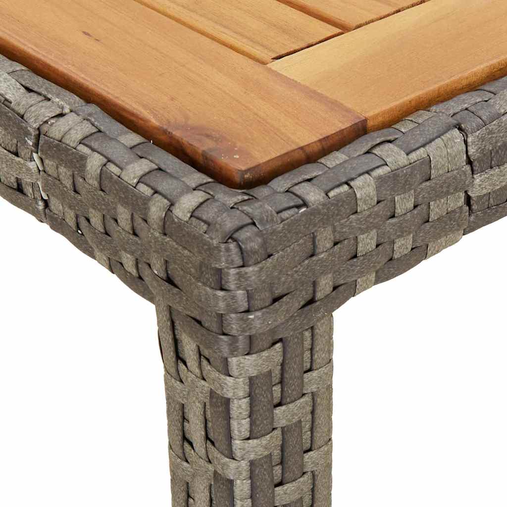 vidaXL Gartentisch Grau 150 x 90 x 75 cm Poly-Rattan