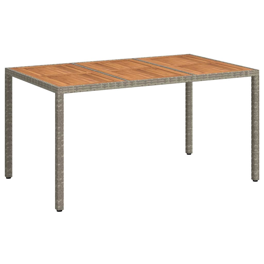 vidaXL Gartentisch Grau 150 x 90 x 75 cm Poly-Rattan