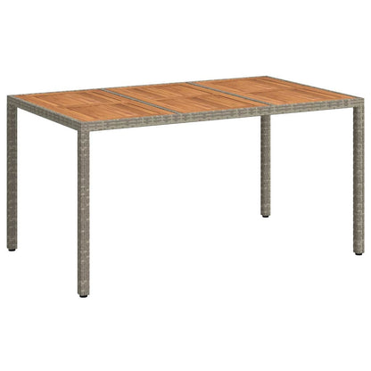 vidaXL Gartentisch Grau 150 x 90 x 75 cm Poly-Rattan