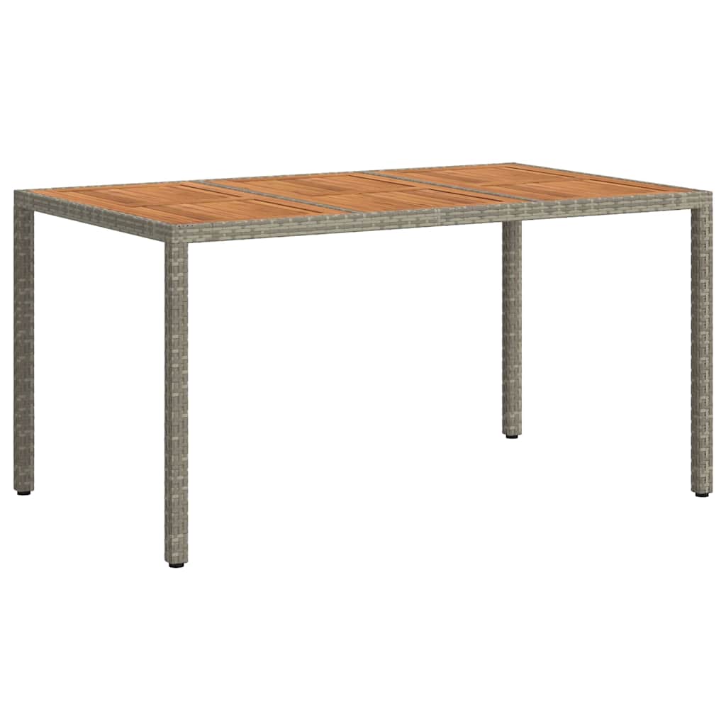 vidaXL Gartentisch Grau 150 x 90 x 75 cm Poly-Rattan