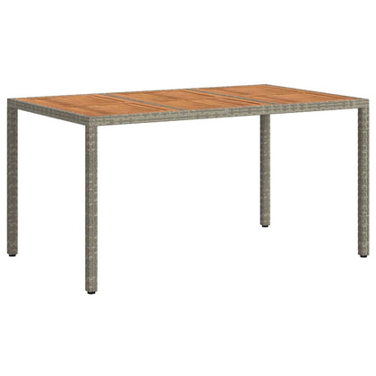 vidaXL Gartentisch Grau 150 x 90 x 75 cm Poly-Rattan