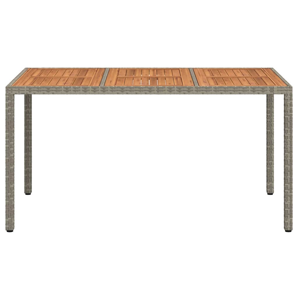 vidaXL Gartentisch Grau 150 x 90 x 75 cm Poly-Rattan