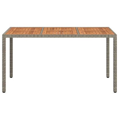 vidaXL Gartentisch Grau 150 x 90 x 75 cm Poly-Rattan