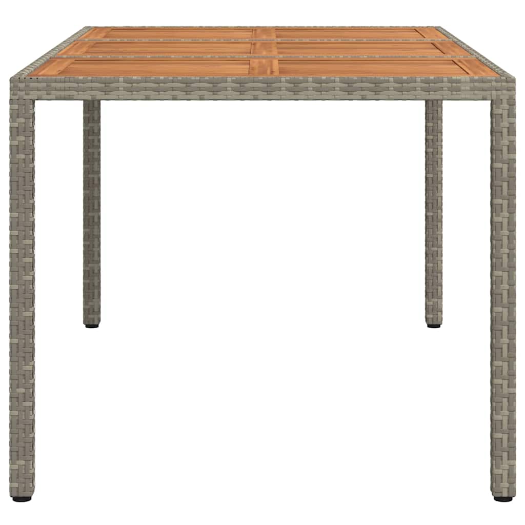 vidaXL Gartentisch Grau 150 x 90 x 75 cm Poly-Rattan