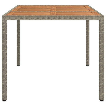 vidaXL Gartentisch Grau 150 x 90 x 75 cm Poly-Rattan