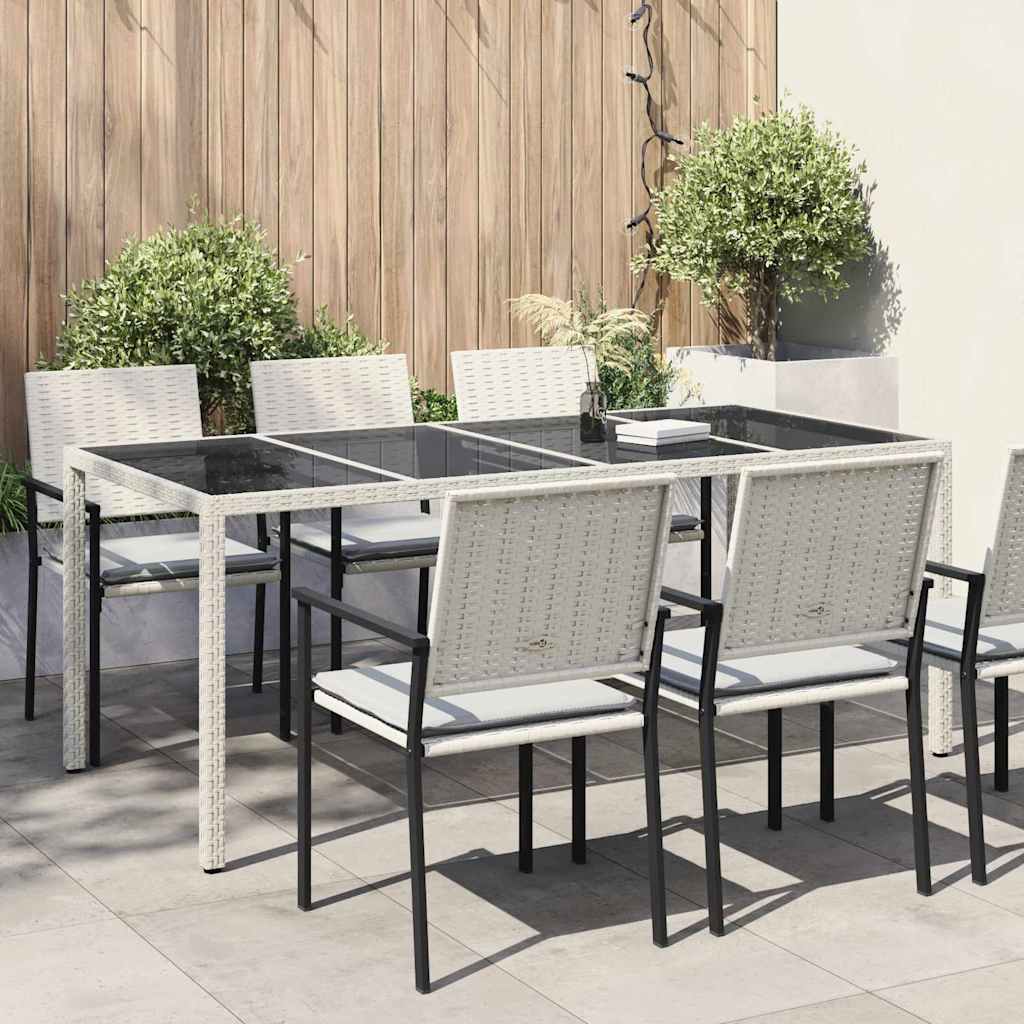 vidaXL Gartentisch Weiß 190 x 90 x 75 cm Poly-Rattan