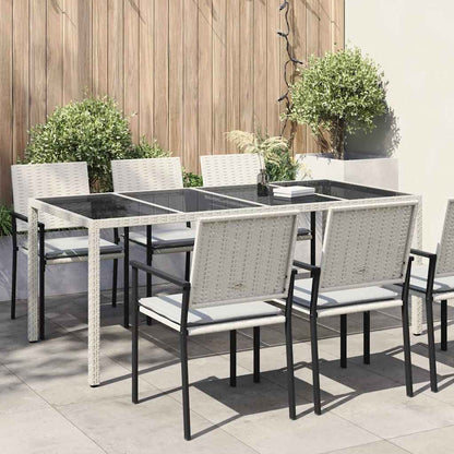 vidaXL Gartentisch Weiß 190 x 90 x 75 cm Poly-Rattan